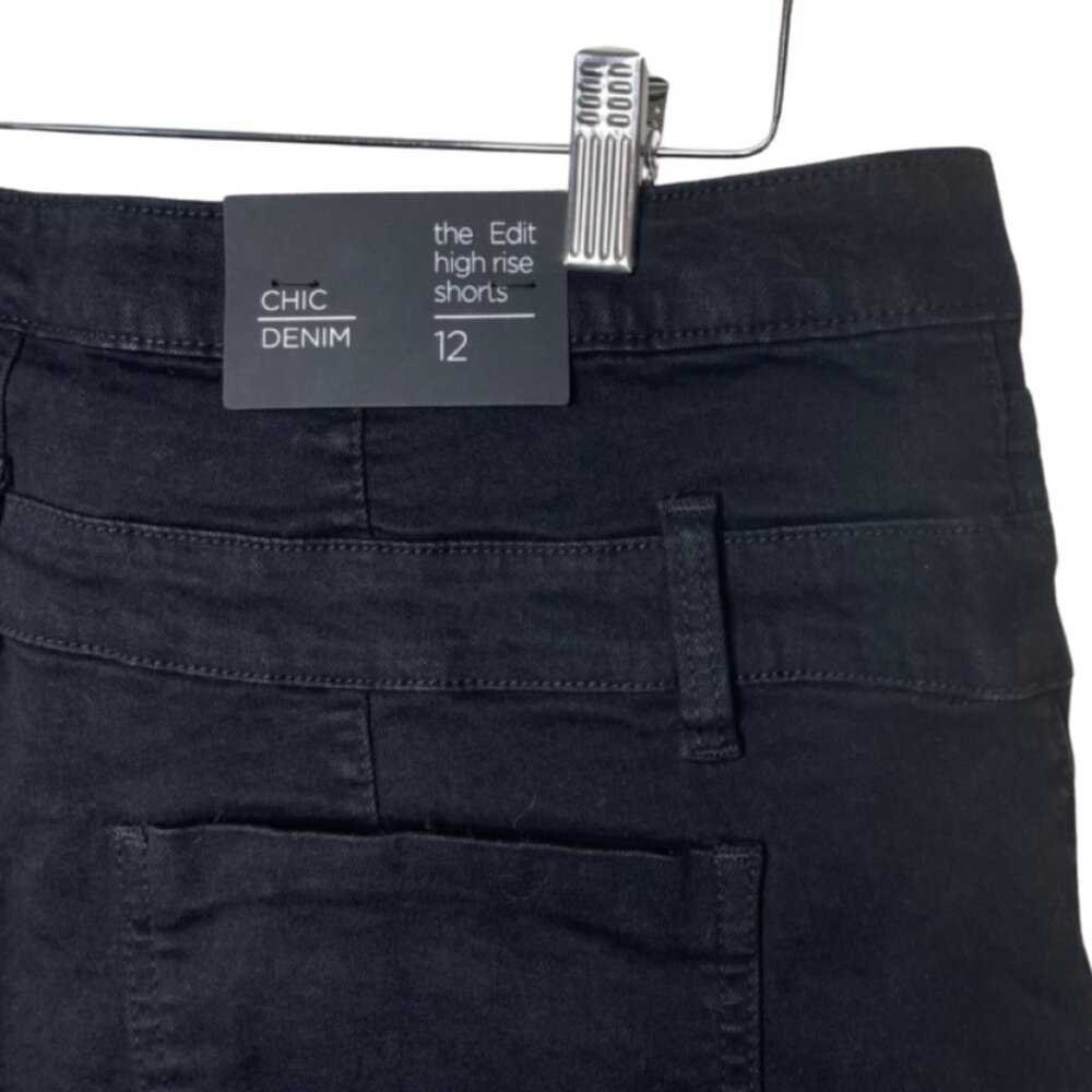 CITY CHIC | NWT Black The Edit High Rise Button Fly Cuffed Shorts | Size 12 - Picture 6 of 13